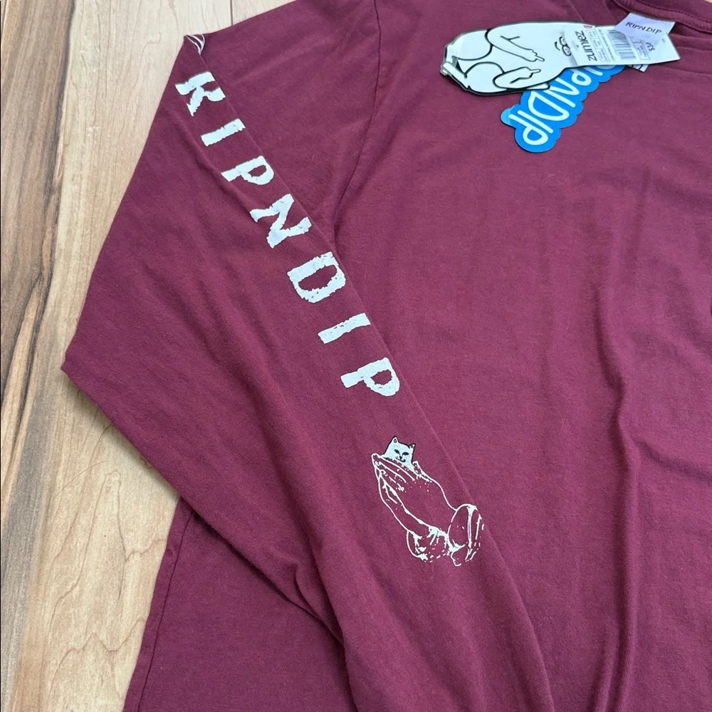 Ripndip Maroon Long Sleeve Mens - Picture 5 of 6